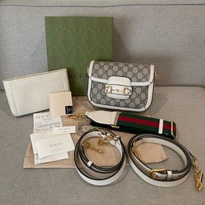 Gucci Horsebit 1955 Mini Bag - White